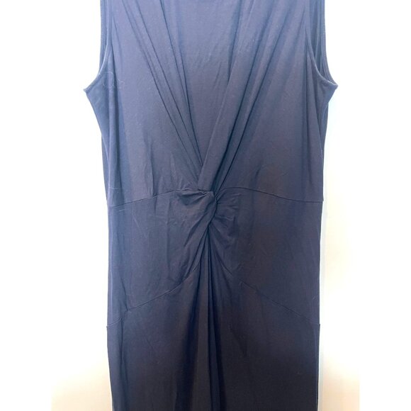 Tahari Navy Blue Sleeveless Maxi Dress With Front Knot Detail Size Medium - Picture 5 of 10